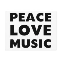 Peace Love Music postcards by PeaceLoveLabels Peace Love Music postcards