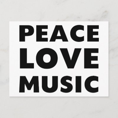 Peace Love Music postcards