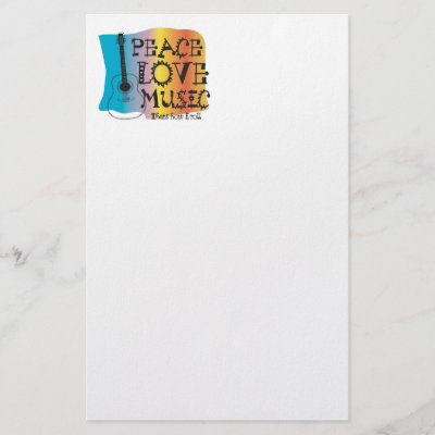 Peace Love Music stationery