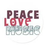 Peace Love Music Sticker