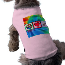 Peace, Love, Music; Tie Dye Pet T-shirt