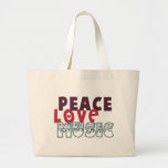 Peace Love Music Tote Bag