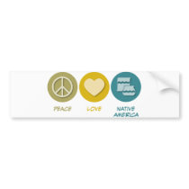 Peace Love Native American Studies bumper stickers