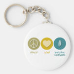 Peace Love Natural Sciences Keychains Peace Love Natural Sciences Keychains