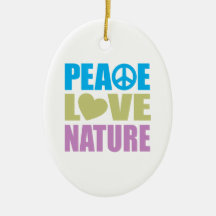 Peace Love Nature Christmas Tree Ornament