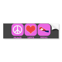 Peace Love Nepal bumper stickers