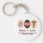 Peace Love Neurology Neurologist Key Chain