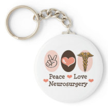 Peace Love Neurosurgery Key Chain
