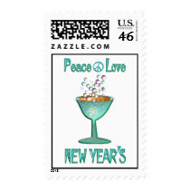 Peace Love New Year's stamps