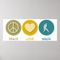 Peace Love Ninja Poster