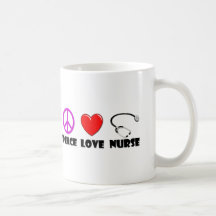 Peace Love Nurse Coffee Mugs