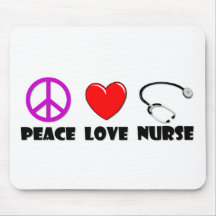 Peace Love Nurse Mousepad