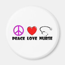 Peace Love Nurse Refrigerator Magnets
