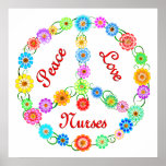 PEACE LOVE NURSES POSTER