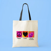 Peace Love Nursing Assistant Pink and Orange bags