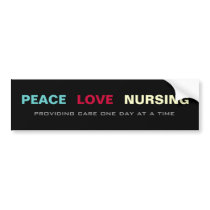Peace Love Nursing Bumper Sticker
