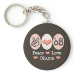 Peace Love Obama 08 Key Chain