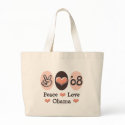 Peace Love Obama 08 Tote Bag