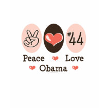 Peace Love Obama 44 Long Sleeve Tee Shirt by DemocraticTeesGifts Peace Love Obama 44 Long Sleeve Tee Shirt