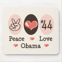 Peace Love Obama 44 Mousepad