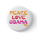 Peace Love Obama buttons
