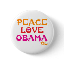 Peace Love Obama buttons