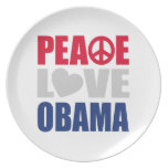 Peace Love Obama Dinner Plate