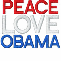 PEACE, LOVE, OBAMA embroidered shirts