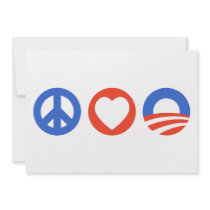 Peace Love Obama Personalized Invitations
