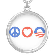 Peace Love Obama Necklaces