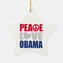 Peace Love Obama Ornaments