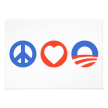 Peace Love Obama Personalized Invitations