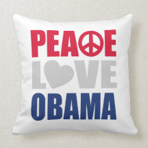 Peace Love Obama Pillow