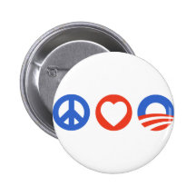 Peace Love Obama Pin