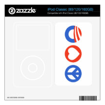 Peace Love Obama Skins For iPod
