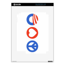 Peace Love Obama Skin For iPad 2