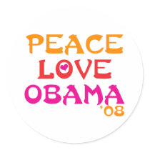 Peace Love Obama stickers by fifilaroach Peace Love Obama stickers