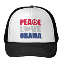 Peace Love Obama Trucker Hat