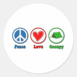 Peace Love Occupy Round Stickers