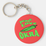 Peace Love Okra Keychain