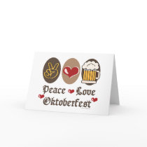 Peace Love Oktoberfest Blank Greeting Card by HolidayTeesGifts Peace Love Oktoberfest Blank Greeting Card