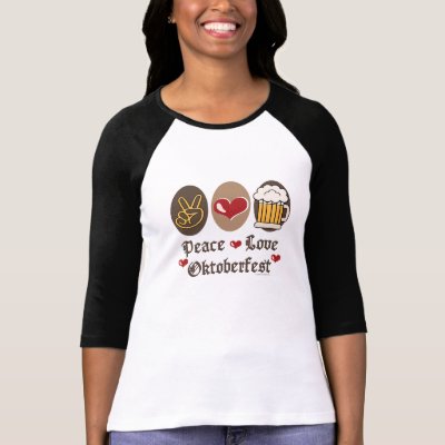Peace Love Oktoberfest Long Raglan T shirt by HolidayTeesGifts