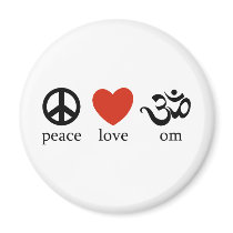 Peace Love Om Fridge Magnet