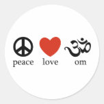 Peace Love Om Stickers