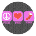 Peace Love Oman stickers by coolcountry Peace Love Oman stickers