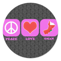 Peace Love Oman stickers by coolcountry Peace Love Oman stickers