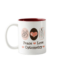 Peace Love Optometry Mug by MedicalTeesGifts Peace Love Optometry Mug