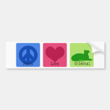 Peace Love Oriental Bumper Sticker