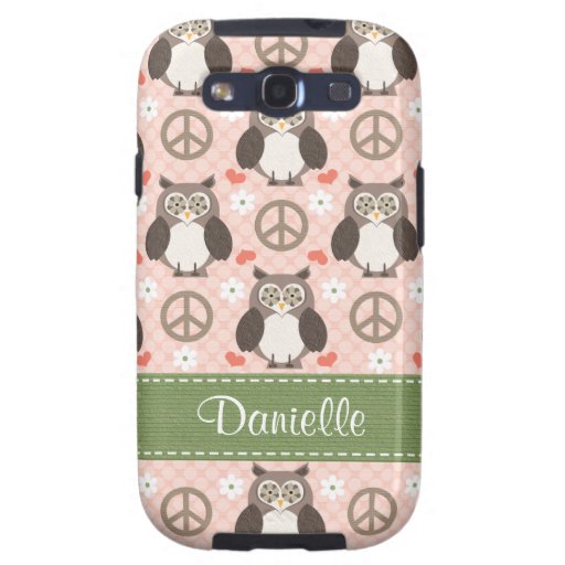 Peace Love Owl Samsung Galaxy S3 Cover