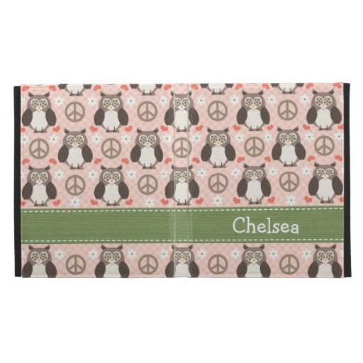 Peace Love Owls iPad Folio Case Cover